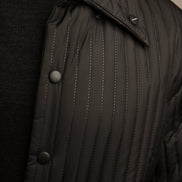 Black Stripped Waterproof Long Jacket