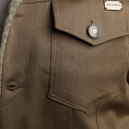 Beige Denim Teddy-Lined Jacket