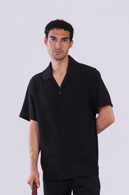 Crinkle Shirt in Black