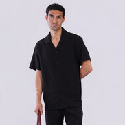 The Crinkle Shirt in Black