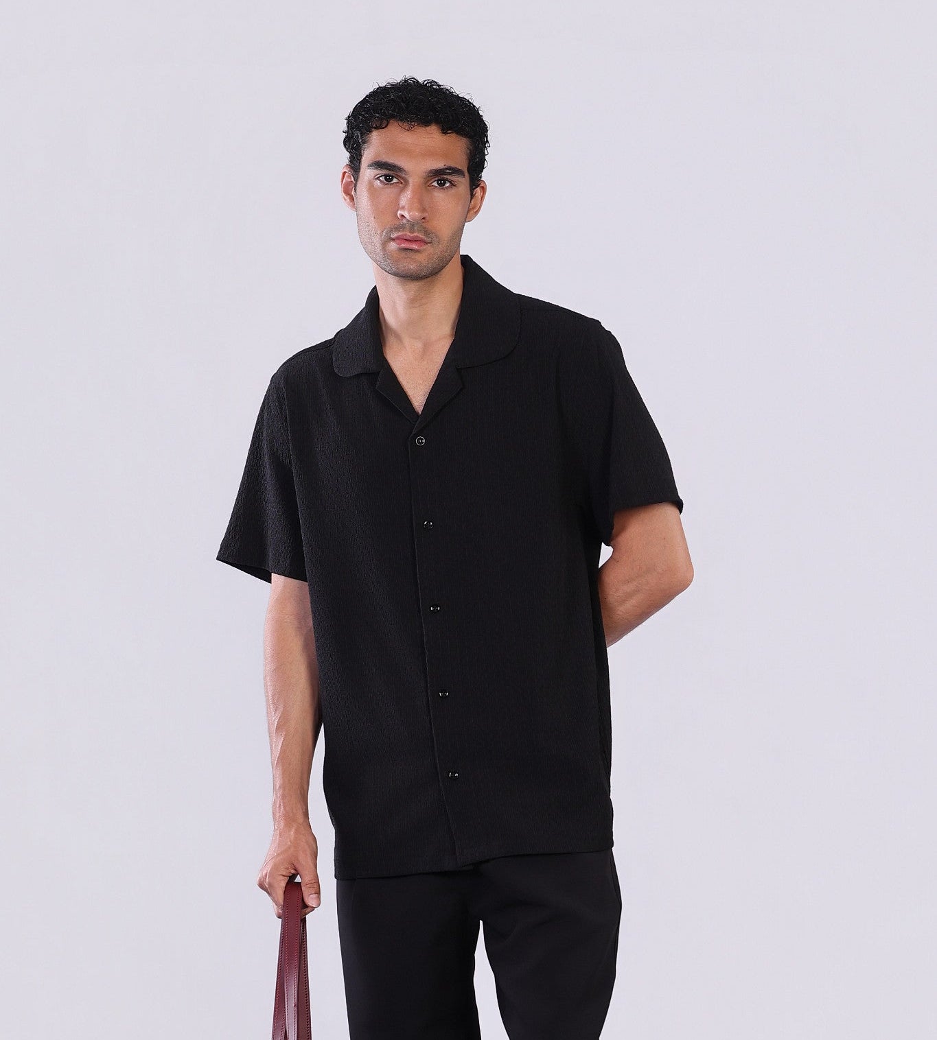 The Crinkle Shirt in Black