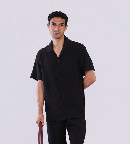 The Crinkle Shirt in Black