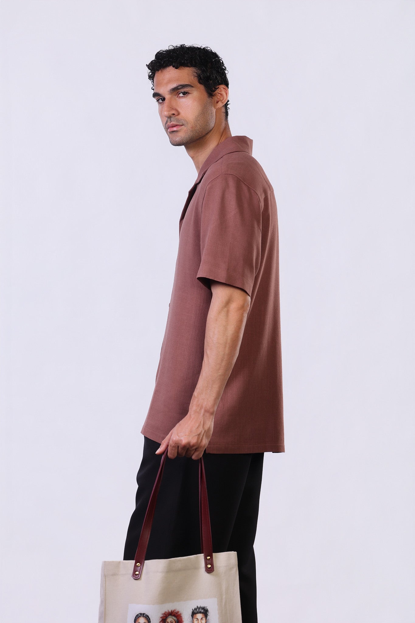 Linen Shirt in Burnt Orange