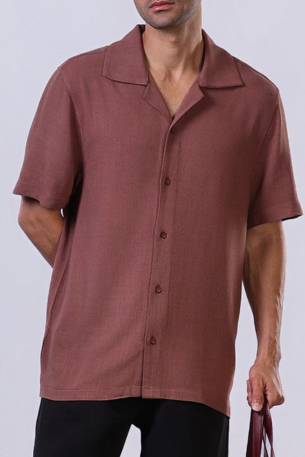 Linen Shirt in Burnt Orange