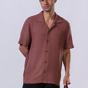 Linen Shirt in Burnt Orange