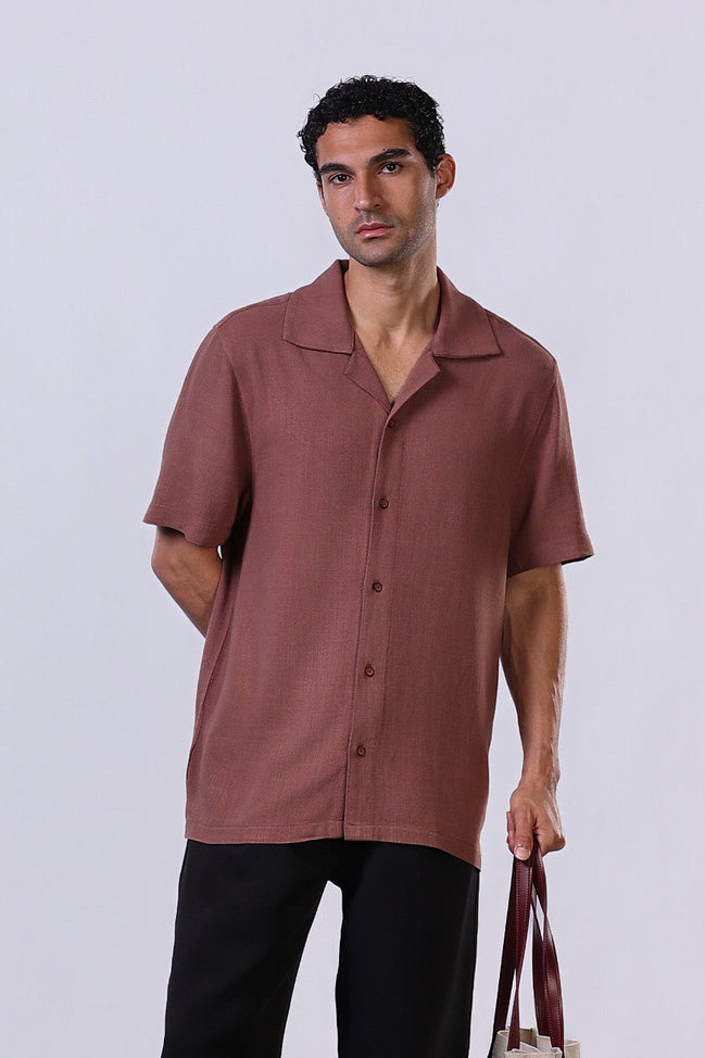 Linen Shirt in Burnt Orange
