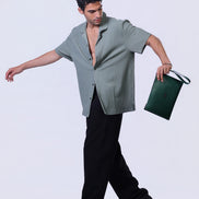 Crinkle Shirt in Mint