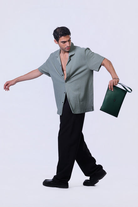 Crinkle Shirt in Mint