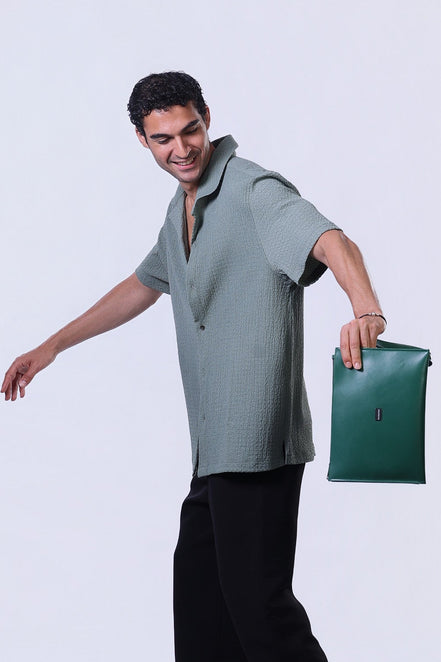 Crinkle Shirt in Mint