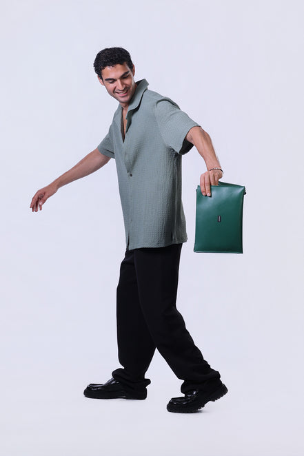 Leather Clutch in Green