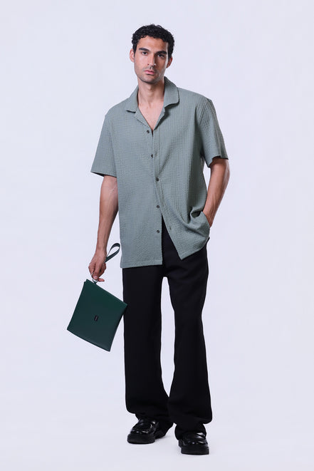 Leather Clutch in Green