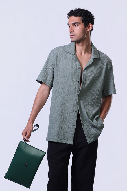 Crinkle Shirt in Mint