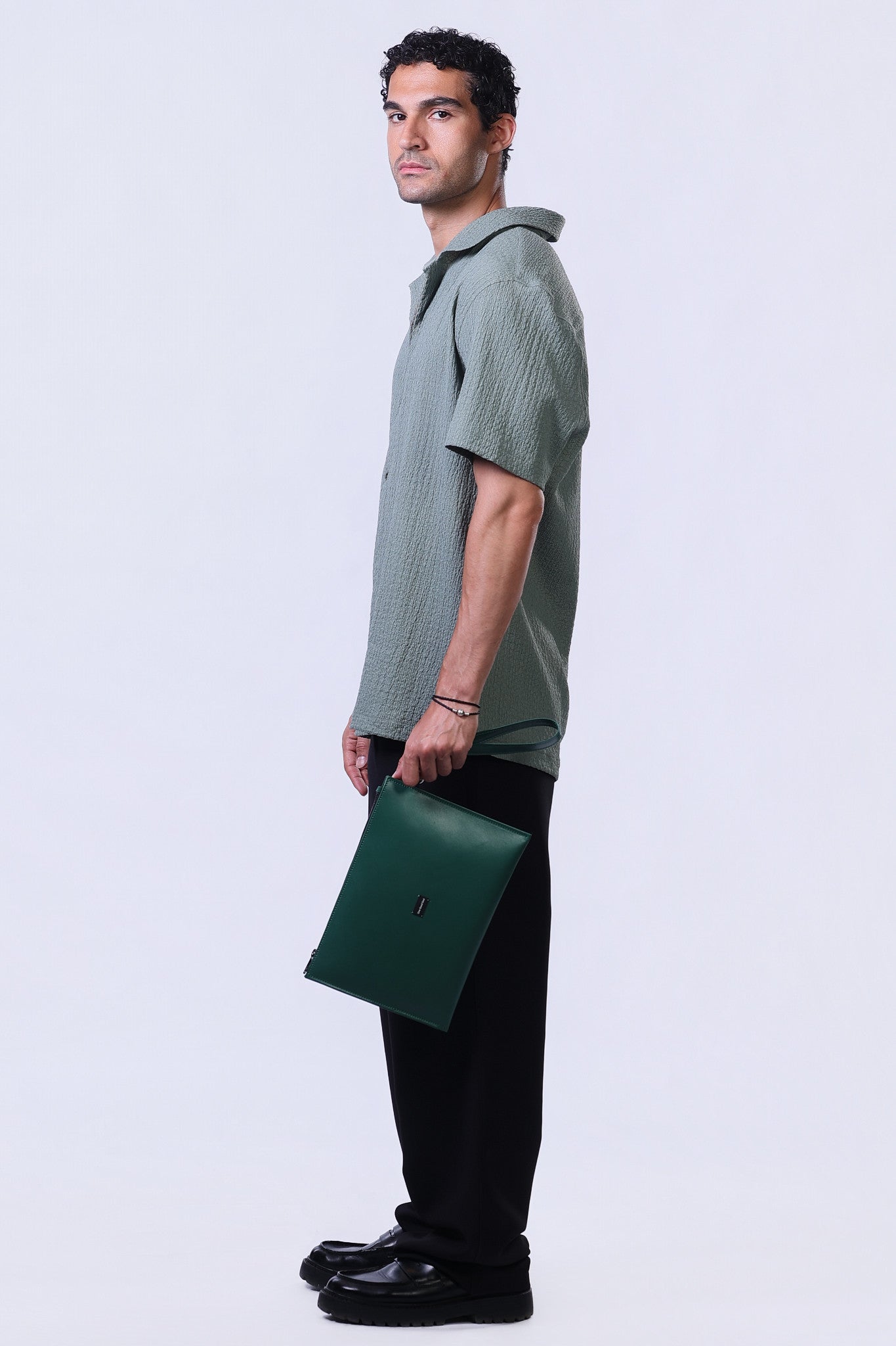 Crinkle Shirt in Mint