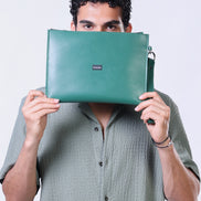 Leather Clutch in Green