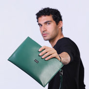 Leather Clutch in Green