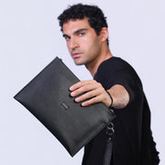 Leather Clutch in Black