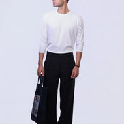 Soul Ribbed Basic in White - 3/4 Sleeves