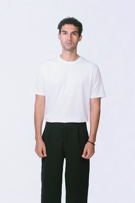 Soul Ribbed Basic in White - Short Sleeves