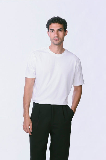 Soul Ribbed Basic in White - Short Sleeves