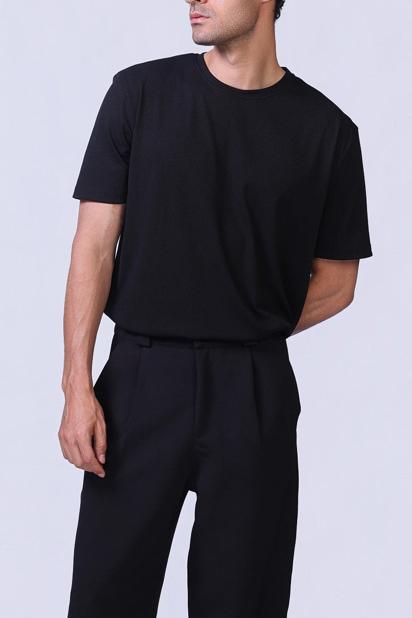 Soul Ribbed Basic in Black - Short Sleeves