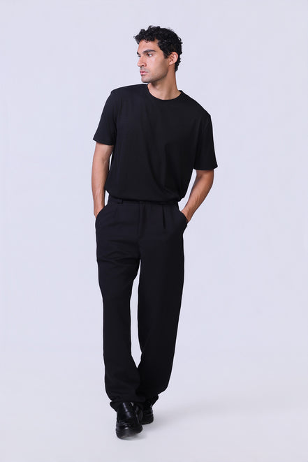 Soul Ribbed Basic in Black - Short Sleeves