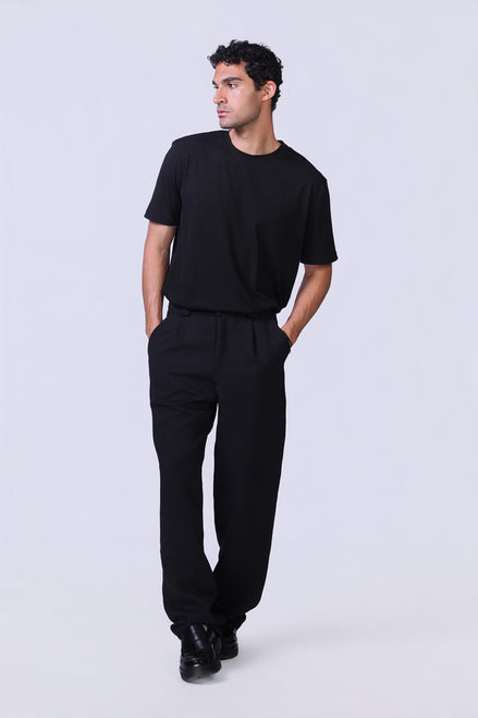 Soul Ribbed Basic in Black - Short Sleeves