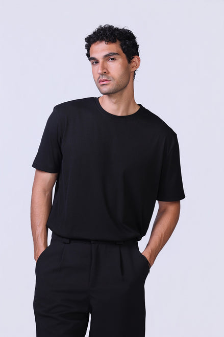 Soul Ribbed Basic in Black - Short Sleeves