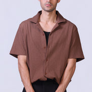 Crinkle Shirt in Brown