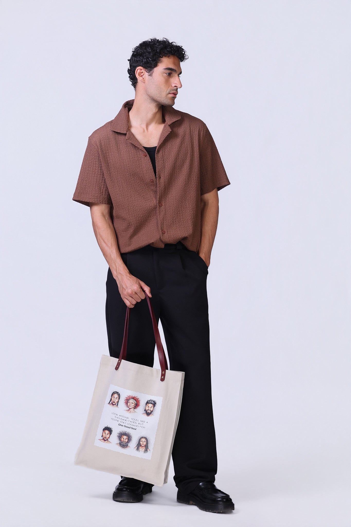 Crinkle Shirt in Brown