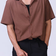 Crinkle Shirt in Brown