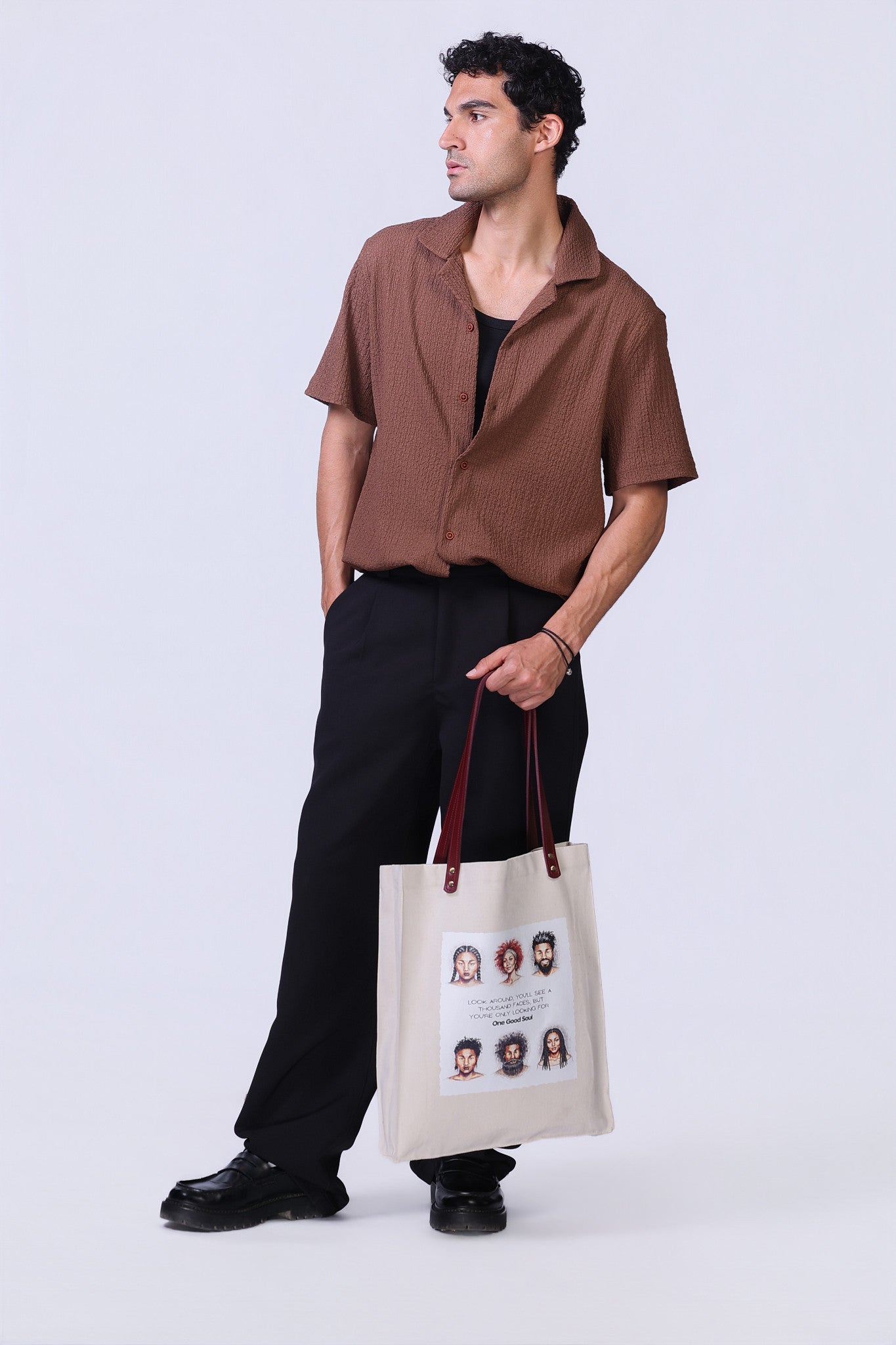 Crinkle Shirt in Brown