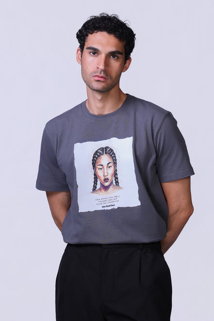 Soul Graphic Tee in Grey