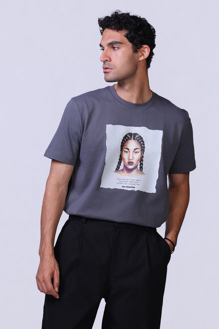 Soul Graphic Tee in Grey