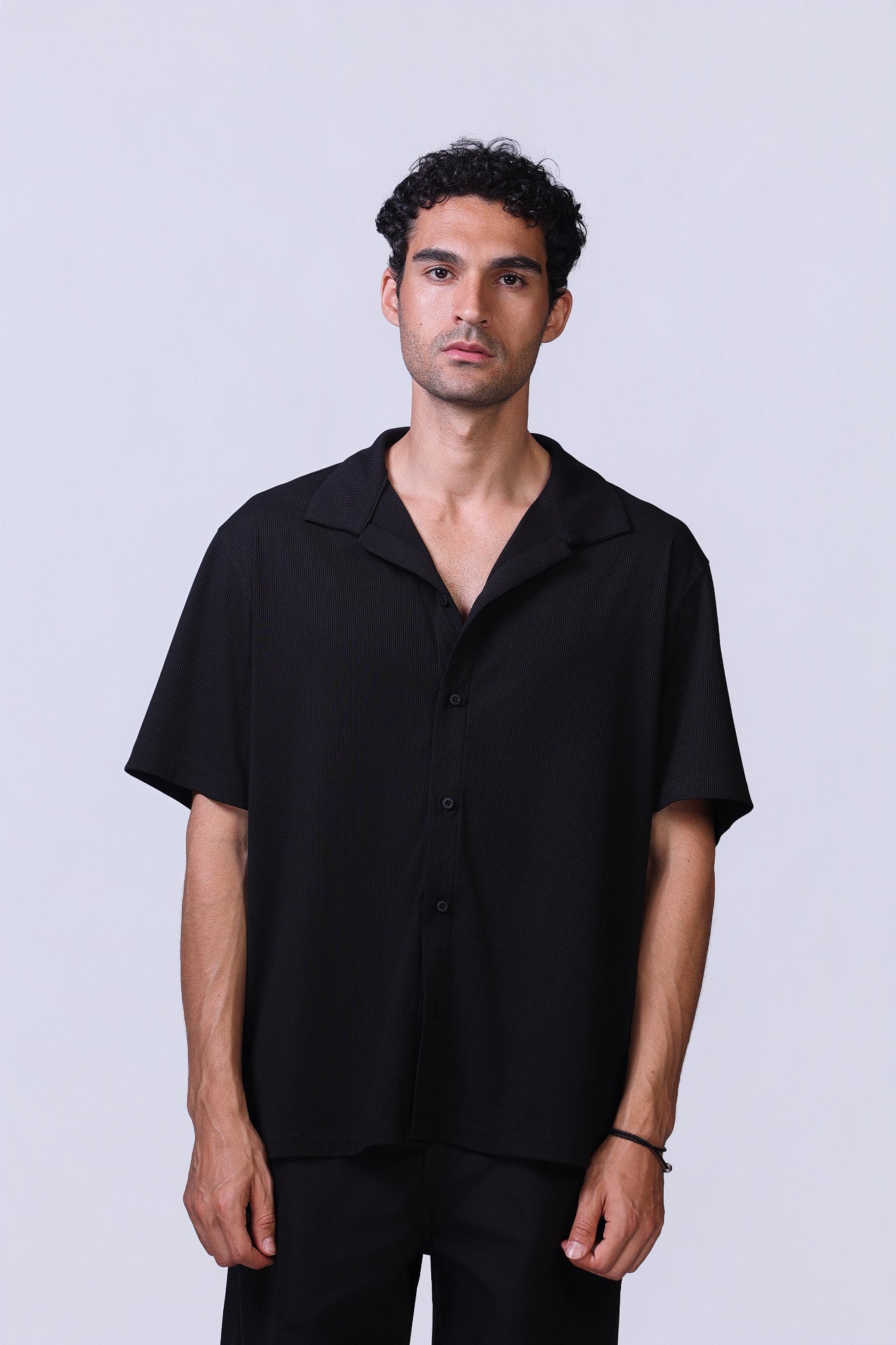 Ribbed Shirt in Black