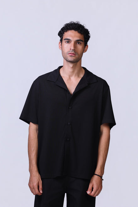 Ribbed Shirt in Black