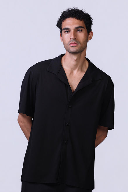 Ribbed Shirt in Black