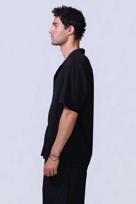Ribbed Shirt in Black