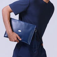 Leather Clutch in Blue