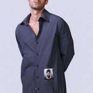 Soul Graphic Waterproof Shirt in Navy