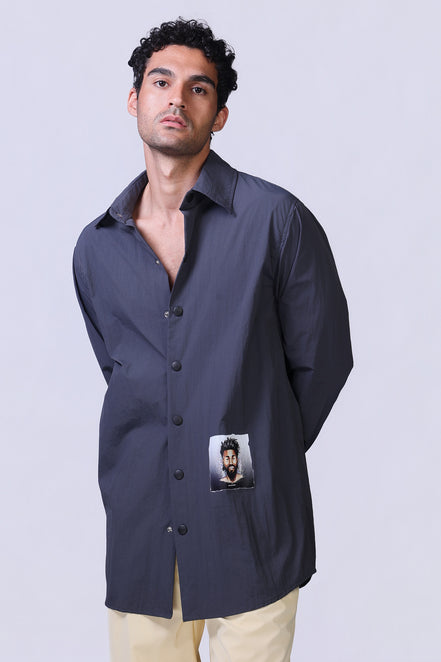 Soul Graphic Waterproof Shirt in Navy