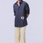 Soul Graphic Waterproof Shirt in Navy