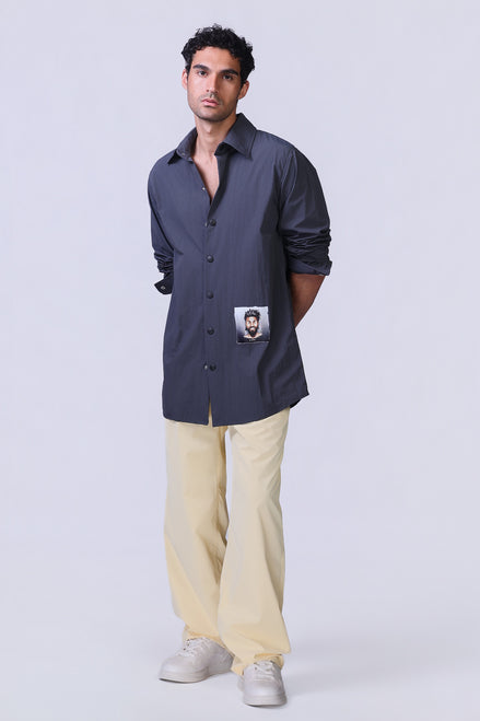 Soul Graphic Waterproof Shirt in Navy