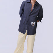 Soul Graphic Waterproof Shirt in Navy