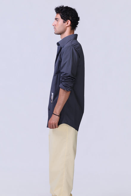 Soul Graphic Waterproof Shirt in Navy