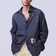 Soul Graphic Waterproof Shirt in Navy