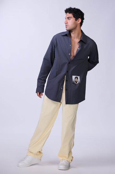 Soul Graphic Waterproof Shirt in Navy