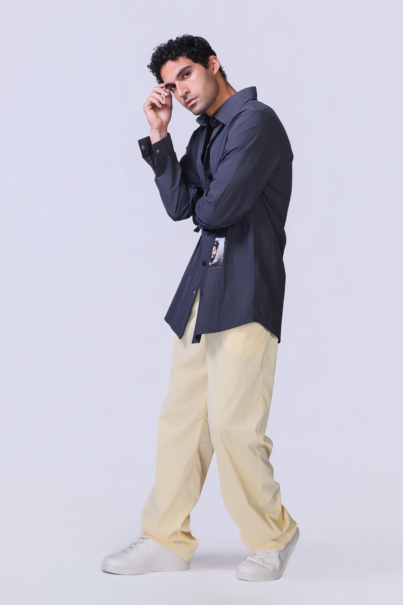 Soul Graphic Waterproof Shirt in Navy