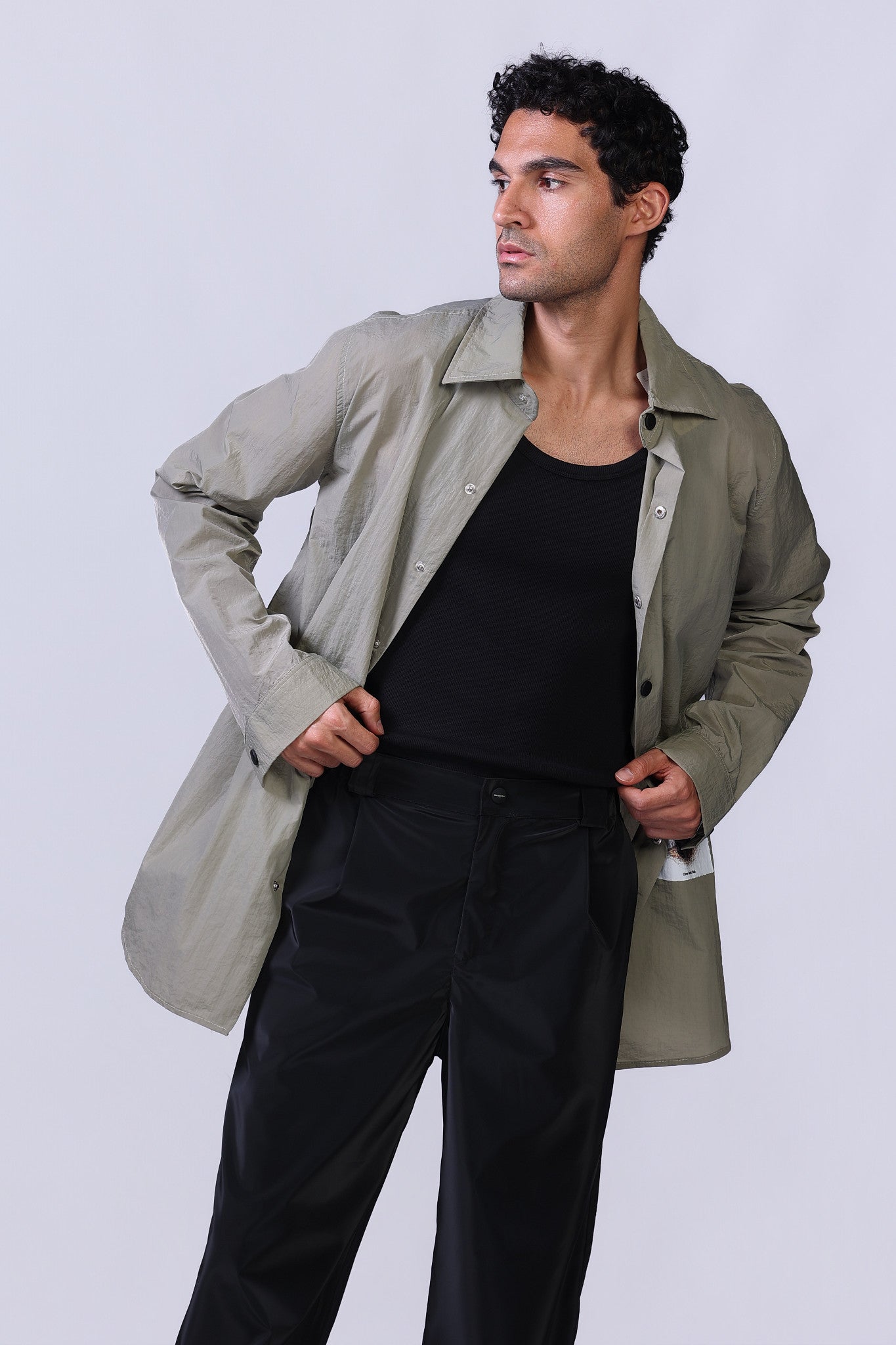 Soul Graphic Waterproof Overshirt in Olive