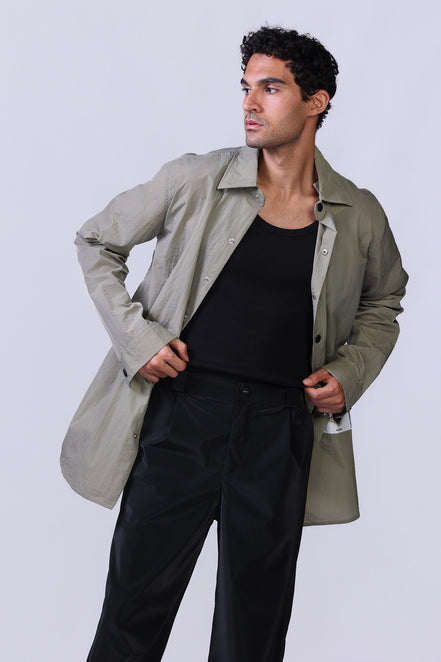 Soul Graphic Waterproof Overshirt in Olive