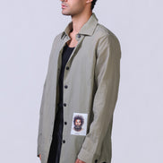Soul Graphic Waterproof Overshirt in Olive